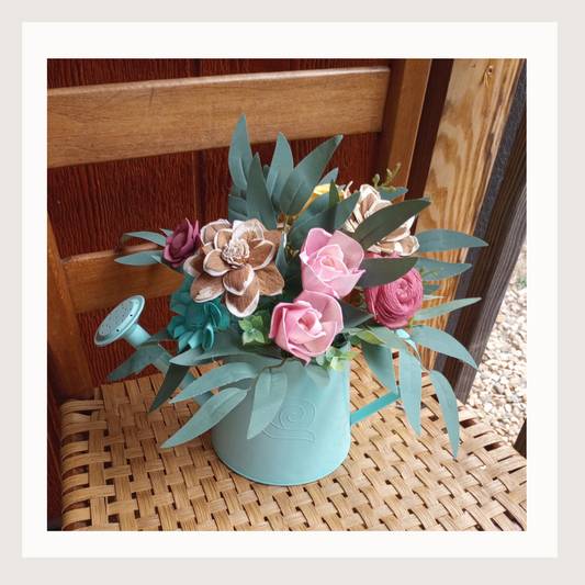 Springtime Wood Flower Arrangement