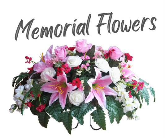 Cemetery Headstone Flower Saddle Spray