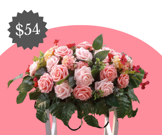 Cemetery Headstone Flower Saddle Spray