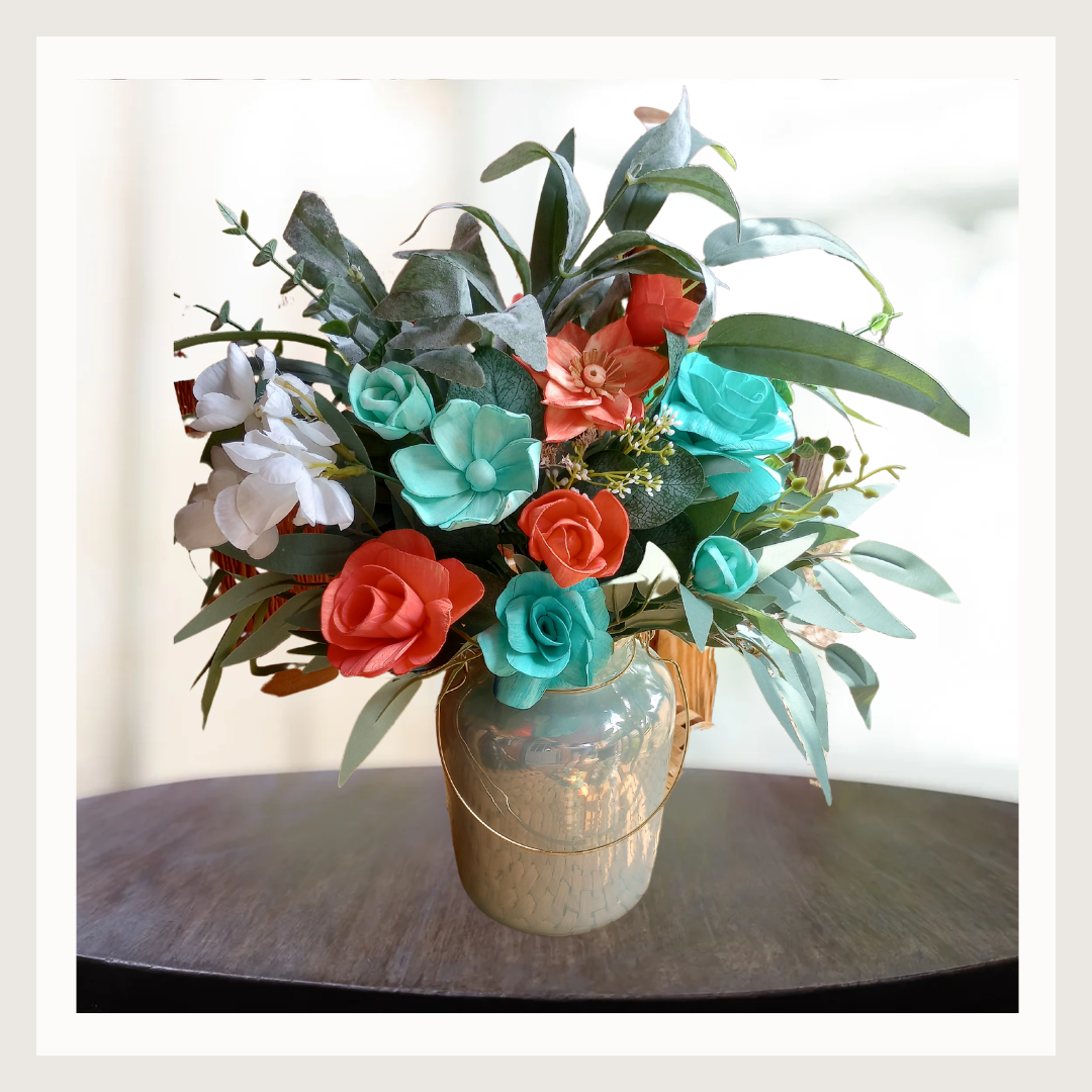 Wood Flower Arrangements Gift Ideas Unique Handpainted