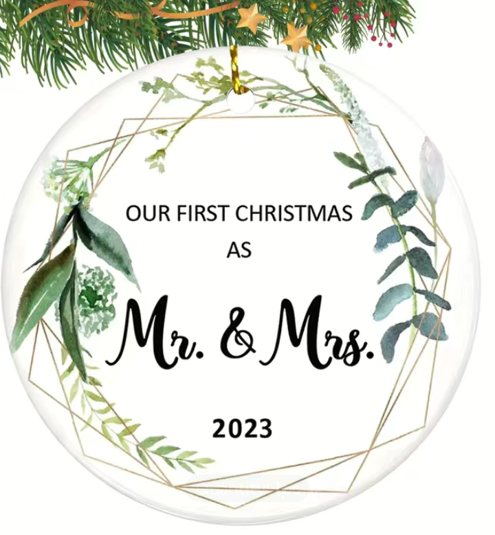 Mr & Mrs Our First Christmas Ornament