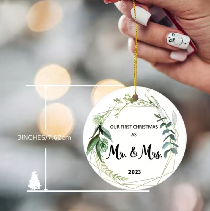 Mr & Mrs Our First Christmas Ornament