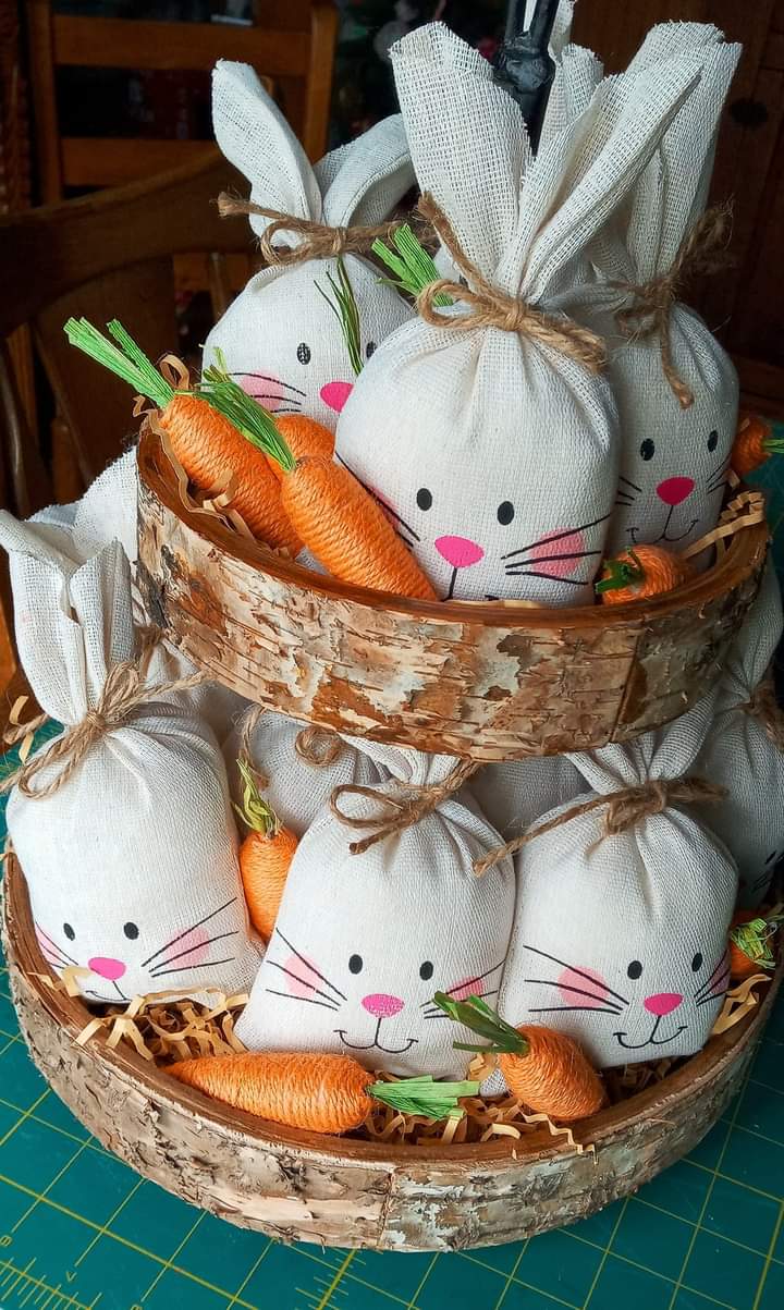 Set of 3 Mini Bunnies - Tiered Tray Decor